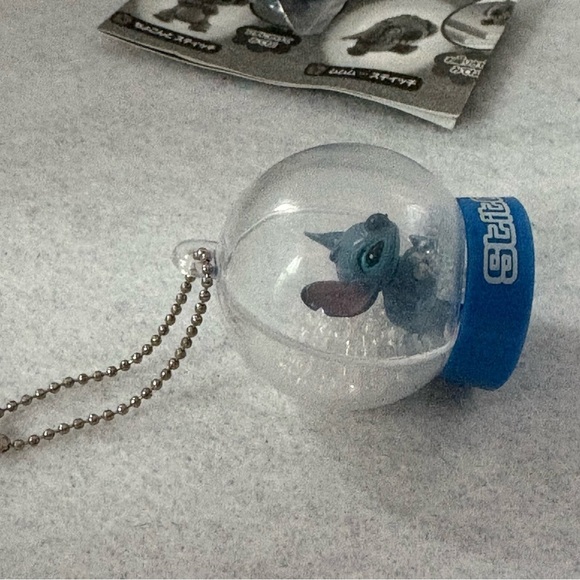 Set of 3 STITCH Snow Globe Keychain Puffy Charm Gashapon Figure Disney Japan - Picture 8 of 12